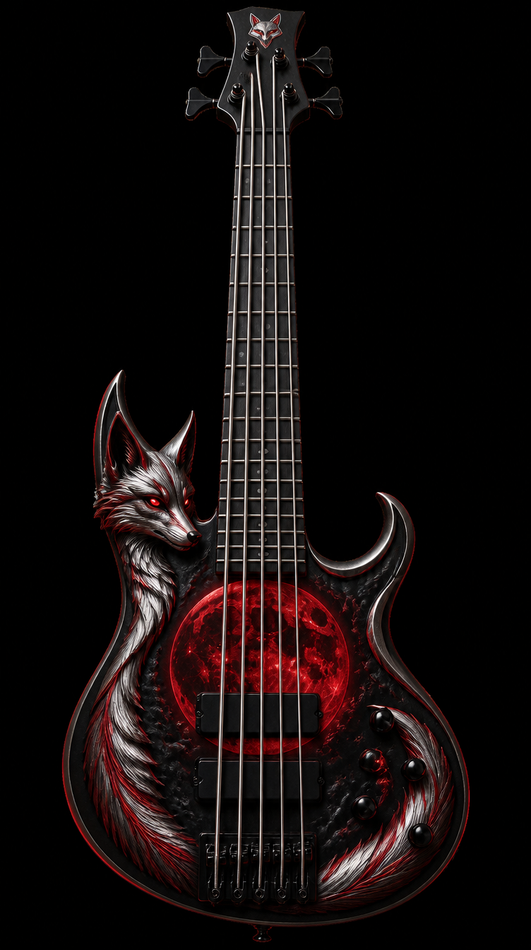 Custom Reactive Rhythm skin — fox bass with red moon inlay